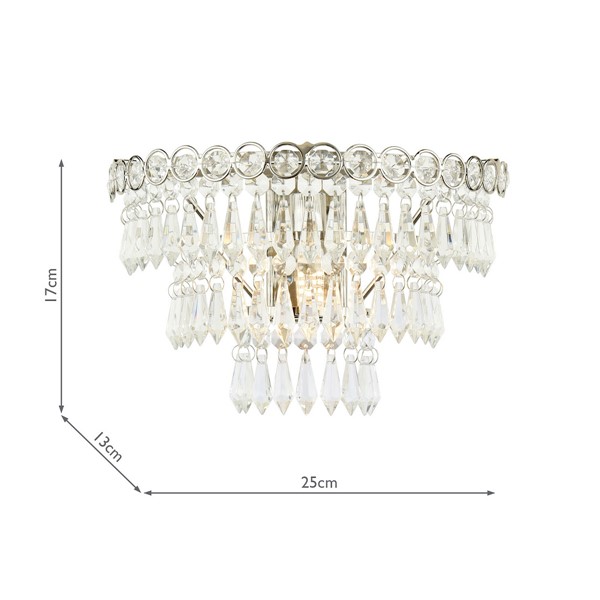 (image for) Laura Ashley Enid Wall Light Faceted Glass and Polished Nickel